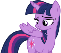 Size: 6435x5569 | Tagged: safe, artist:andoanimalia, twilight sparkle, alicorn, pony, the hooffields and mccolts, absurd resolution, cutie mark, female, lidded eyes, mare, simple background, smiling, transparent background, twilight sparkle (alicorn), vector
