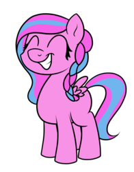 Size: 1315x1681 | Tagged: safe, artist:moonatik, oc, oc only, pegasus, pony, commission, excited, female, filly, foal, simple background, smiling, solo, transparent background