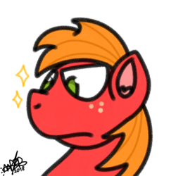 Size: 720x720 | Tagged: safe, big macintosh, earth pony, pony, g4, bust, male, simple background, sketch, solo, sparkles, white background