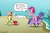 Size: 1630x1091 | Tagged: safe, artist:strebiskunk, fluttershy, pinkie pie, earth pony, kelpie, pegasus, pony, g4, andrea libman, beach, bramble (ducktales), comic, crossover, dialogue, ducktales, ducktales 2017, female, ponies riding ponies, riding, riding a pony, sandcastle, seaside, speech bubble, this will end in death, this will end in drowning, this will end in pinkie antics, this will not end well, voice actor joke