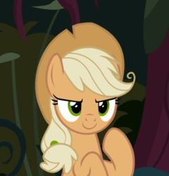 Size: 693x723 | Tagged: safe, screencap, mean applejack, pony, g4, the mean 6, clone, cropped, female, smiling, solo