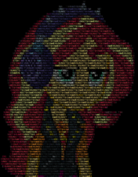 Size: 1800x2304 | Tagged: safe, sunset shimmer, equestria girls, g4, my little pony equestria girls: better together, overpowered (equestria girls), ascii, headphones, sunset shimmer is not amused, text, unamused