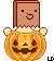 Size: 50x56 | Tagged: safe, artist:lucill-dreamcatcher, oc, oc:paper bag, pony, animated, bouncing, gif, holiday, icon, paper bag, pixel art, pumpkin, simple background, transparent background