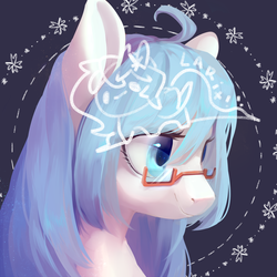 Size: 2000x2000 | Tagged: safe, artist:haidiannotes, oc, oc only, pony, bust, commission, cute, female, glasses, high res, mare, portrait, smiling, solo