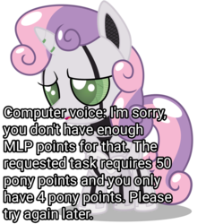 Size: 857x932 | Tagged: safe, sweetie belle, robot, g4, meme, sweetie bot, text
