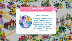 Size: 1280x720 | Tagged: safe, gameloft, silverstream, smolder, twilight sparkle, alicorn, pony, g4, limited-time story, tutorial, twilight sparkle (alicorn)