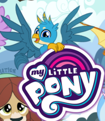 Size: 369x427 | Tagged: safe, gameloft, gallus, griffon, g4, cropped, loading screen, my little pony logo