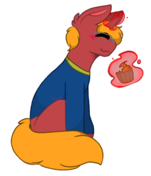Size: 1137x1324 | Tagged: safe, oc, oc only, oc:maxwell, pony, cupcake, food, glasses, simple background, solo, transparent background