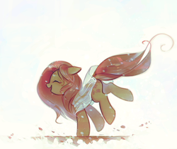 Size: 1301x1098 | Tagged: safe, artist:mirroredsea, fluttershy, pegasus, pony, g4, clothes, cute, eyes closed, female, floppy ears, mare, open mouth, shyabetes, solo