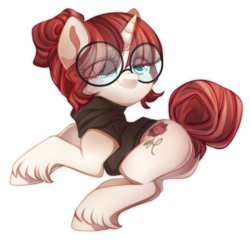 Size: 800x769 | Tagged: safe, artist:cabbage-arts, oc, oc only, oc:swirl delight, pony, unicorn, clothes, colored pupils, commission, commissioner:mlpjk, eye clipping through hair, female, glasses, horn, simple background, sleeveless sweater, sleeveless turtleneck, solo, transparent background, unicorn oc, unshorn fetlocks