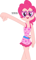Size: 3500x5808 | Tagged: safe, artist:michaelsety, pinkie pie, human, equestria girls, g4, my little pony equestria girls: better together, armpits, crossed legs, glasses, human coloration, humanized