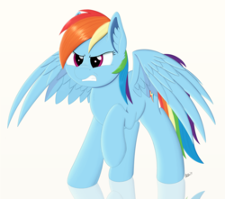 Size: 4250x3750 | Tagged: safe, artist:arcane-thunder, rainbow dash, pegasus, pony, g4, angry, female, high res, mare, simple background, solo, white background