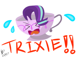 Size: 333x250 | Tagged: artist needed, safe, starlight glimmer, trixie, pony, g4, cup, implied trixie, inanimate tf, objectification, teacup, teacupified, that pony sure does love teacups, transformation