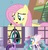 Size: 1267x1308 | Tagged: safe, artist:hereward, edit, fluttershy, princess celestia, twilight sparkle, pony, g4, castle, concerned, holiday, hoofheld, micro, shocked, shrunk, stock vector, tiny, tiny ponies, vacation