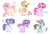 Size: 1404x942 | Tagged: safe, artist:xxcutecookieswirlsxx, applejack, fluttershy, pinkie pie, rainbow dash, rarity, starlight glimmer, pony, g4, alternate design, simple background, transparent background