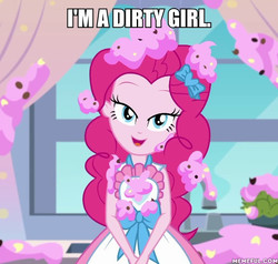 Size: 600x570 | Tagged: safe, edit, edited screencap, screencap, pinkie pie, equestria girls, g4, my little pony equestria girls: better together, the craft of cookies, bedroom eyes, caption, female, image macro, memeful.com, solo, stupid sexy pinkie, text