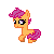 Size: 50x50 | Tagged: safe, artist:generalrex, scootaloo, pegasus, pony, g4, animated, behaving like a dog, blank flank, browser ponies, chasing own tail, cute, cutealoo, female, filly, foal, gif, gif for breezies, picture for breezies, pixel art, simple background, solo, spinning, white background, wingless