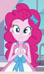Size: 223x375 | Tagged: safe, screencap, pinkie pie, equestria girls, g4, my little pony equestria girls: better together, the craft of cookies, cropped, cute, diapinkes, female, looking at you, solo