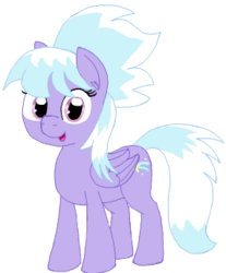 Size: 285x344 | Tagged: safe, artist:wafflecakes, cloudchaser, pegasus, pony, g4, cutechaser, female, mare, open mouth, simple background, solo, transparent background