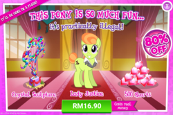 Size: 1038x690 | Tagged: safe, gameloft, lady justice, swift justice, pony, g4, advertisement, costs real money, introduction card, sale
