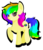 Size: 2605x3000 | Tagged: safe, artist:rainbowtashie, oc, oc only, oc:rainbowtashie, earth pony, pony, cutie mark, female, grin, high res, lineless, mare, raised hoof, simple background, smiling, solo, transparent background