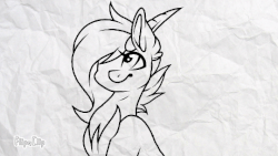 Size: 540x304 | Tagged: safe, artist:melodytheartpony, oc, oc:melody silver, dracony, hybrid, animated, animation test, bedroom eyes, blinking, blushing, female, flipaclip, frame by frame, gif, smiling, solo, tongue out