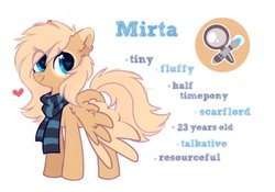 Size: 2000x1400 | Tagged: safe, artist:mirtash, oc, oc only, oc:mirta whoowlms, pegasus, pony, rcf community, clothes, female, heart eyes, mare, reference sheet, scarf, simple background, solo, white background, wingding eyes