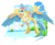 Size: 1414x1165 | Tagged: safe, artist:makkah, princess skystar, classical hippogriff, hippogriff, g4, my little pony: the movie, beach, chest fluff, colored wings, colored wingtips, feathered fetlocks, female, flower, flower in hair, flying, jungle, ocean, shell necklace, solo, spread wings, wings