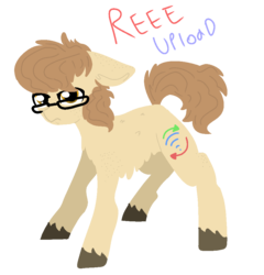 Size: 940x980 | Tagged: safe, artist:nootaz, oc, oc:reee upload, pony, glasses, reeee, simple background, white background