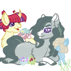 Size: 600x600 | Tagged: safe, artist:cringequeen-universe, marble pie, oc, oc:blue marbles, oc:galaxia, oc:rubeous apple, oc:wind-blade, earth pony, pony, unicorn, g4, aunt and nephew, baby, baby pony, chest fluff, coat markings, colt, curved horn, family, female, filly, freckles, hair over eyes, hair over one eye, horn, lesbian, magical lesbian spawn, male, marblemoon, mare, offspring, parent:big macintosh, parent:limestone pie, parent:marble pie, parent:moondancer, parent:zephyr breeze, parents:marblemac, parents:marblemoon, parents:zephyrstone, shipping, simple background, socks (coat markings), step-mother, transparent background, unshorn fetlocks