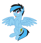 Size: 777x805 | Tagged: safe, artist:sevenserenity, oc, oc only, oc:icylightning, pegasus, pony, begging, birb, cute, looking up, sitting up, solo, tongue out