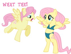 Size: 1569x1207 | Tagged: safe, artist:kayman13, fluttershy, pegasus, pony, g4, bikini, bipedal, butterscotch, clothes, female, male, mare, rule 63, self ponidox, selfcest, ship:flutterscotch, shipping, simple background, stallion, straight, swimsuit, transparent background