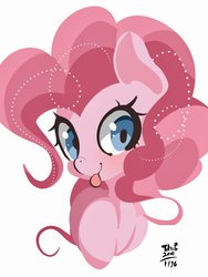 Size: 827x1099 | Tagged: safe, artist:tohupo, pinkie pie, earth pony, pony, g4, bust, cute, diapinkes, female, mare, portrait, simple background, solo, tongue out, white background