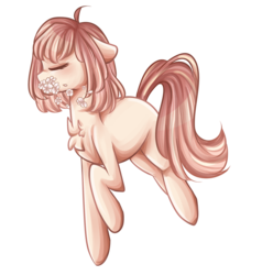 Size: 1280x1344 | Tagged: safe, artist:sketchyhowl, oc, oc only, oc:akari, earth pony, pony, female, flower, mare, simple background, solo, transparent background