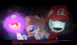 Size: 973x574 | Tagged: safe, artist:kingripple, artist:luigis-sister18, alicorn, pony, alicornified, base used, bowser, cap, clothes, crossover, crying, glowing eyes, hasbro, hasbro studios, hat, luigi, male, mario, mario & luigi, mario's hat, nintendo, ponified, race swap, smg4, super mario bros., t pose, waluigi, waluigi's hat, wario