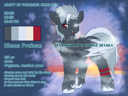 Size: 2000x1500 | Tagged: safe, artist:fkk, oc, oc only, pegasus, pony, adoptable, advertisement, auction, male, solo, stallion, wings