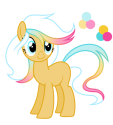 Size: 1536x1696 | Tagged: dead source, safe, artist:rainbows-skies, oc, oc only, oc:sunrise shield, earth pony, pony, female, magical gay spawn, mare, offspring, parent:flash magnus, parents:canon x oc, simple background, solo, transparent background