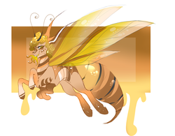 Size: 4869x3806 | Tagged: safe, artist:holoriot, oc, oc only, monster pony, original species, wasp pony, adoptable, female, solo, tongue out