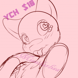 Size: 700x700 | Tagged: safe, pony, adorable face, bleh, cute, heart eyes, tongue out, wingding eyes, ych example, ych sketch, your character here