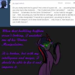 Size: 250x250 | Tagged: safe, artist:sinsays, part of a set, twilight sparkle, pony, unicorn, ask corrupted twilight sparkle, tumblr:ask corrupted twilight sparkle, g4, ask, color change, corrupted, corrupted twilight sparkle, curved horn, dark, dark equestria, dark magic, dark queen, dark world, darkened coat, darkened hair, doctor who, female, horn, magic, part of a series, picture for breezies, possessed, queen twilight, reference, solo, sombra empire, sombra eyes, sombra horn, the doctor, tumblr, tyrant sparkle, unicorn twilight, vortex manipulator