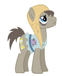 Size: 3000x3683 | Tagged: safe, artist:kyute-kitsune, doctor whooves, time turner, earth pony, pony, g4, hearth's warming eve (episode), background pony, bags under eyes, clothes, earth pony tribe, high res, looking up, male, peasant, resource, simple background, solo, stallion, transparent background, vector