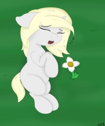 Size: 1000x1200 | Tagged: safe, artist:theimmortalwolf, oc, oc:bon appe'tit, pony, field, foal, sleeping