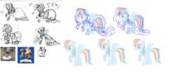 Size: 1000x433 | Tagged: safe, rainbow dash, pegasus, pony, g4, concept art, female, mare, simple background, white background