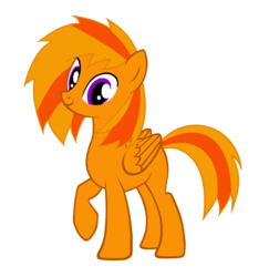 Size: 1622x1671 | Tagged: safe, artist:nati ninjastar, oc, oc only, oc:fire storm, pegasus, pony, looking at you, male, purple eyes, raised hoof, simple background, solo, stallion, white background