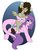 Size: 2700x3600 | Tagged: safe, artist:melonzy, oc, oc only, oc:melon sweet, oc:rune, hybrid, pegasus, pony, age regression, blushing, eyes closed, female, filly, fluffy mane, high res, horse riding a horse, horseback ride, long tail, looking up, mare, playful, ponies riding ponies, riding, rune riding melon sweet, young