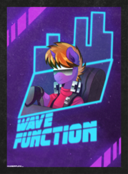 Size: 1200x1622 | Tagged: safe, artist:ciderpunk, oc, oc only, oc:wave function, pony, unicorn, bust, clothes, glasses, looking at you, synthwave, vest