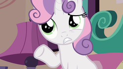 Size: 1280x720 | Tagged: safe, screencap, sweetie belle, pony, unicorn, g4, one bad apple, female, filly, lamp, solo