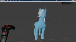 Size: 1920x1080 | Tagged: safe, artist:beardedredmane, trixie, pony, g4, 3d, 3d model, animated, blender, butt, female, mare, no sound, plot, solo, virtual reality, webm, wip