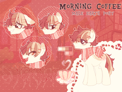 Size: 800x600 | Tagged: safe, artist:t-0-rtured, oc, oc only, oc:morningcoffee, earth pony, pony, reference sheet, solo