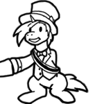 Size: 137x150 | Tagged: safe, artist:crazyperson, pony, unicorn, fallout equestria, fallout equestria: commonwealth, black and white, bowtie, clothes, fanfic art, formal wear, generic pony, grayscale, grin, hat, holding hooves, hoofshake, jacket, male, monochrome, picture for breezies, sash, simple background, sitting, smiling, solo focus, stallion, suit, top hat, transparent background